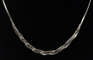 Sterling Silver Braided Drop Chain Necklace - 18"