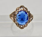 Simulated Sapphire Costume Ring - Size 8