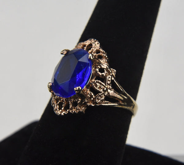 Simulated Sapphire Costume Ring - Size 8