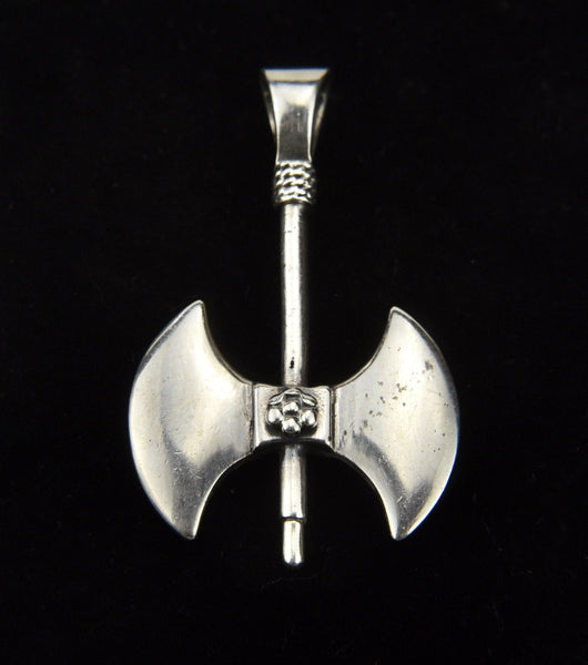 Peter Stone - Sterling Silver Double War Axe Pendant