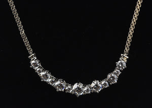 Sterling Silver Cubic Zirconia Italian Necklace - 18"
