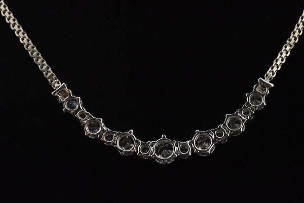 Sterling Silver Cubic Zirconia Italian Necklace - 18"
