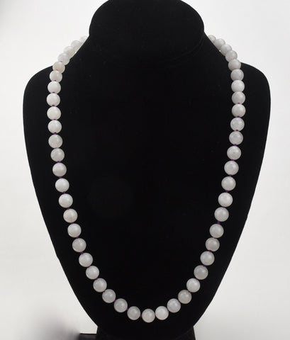 Rose Quartz Bead Necklace - 24"