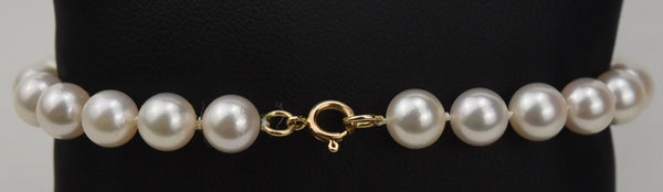 Pearl Bracelet with 14k Gold Clasp - 8"