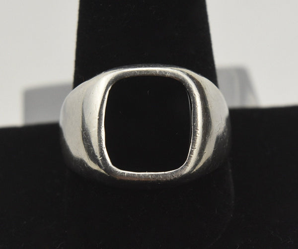 Avon - Vintage Sterling Silver Black Onyx Ring - Size 11.5