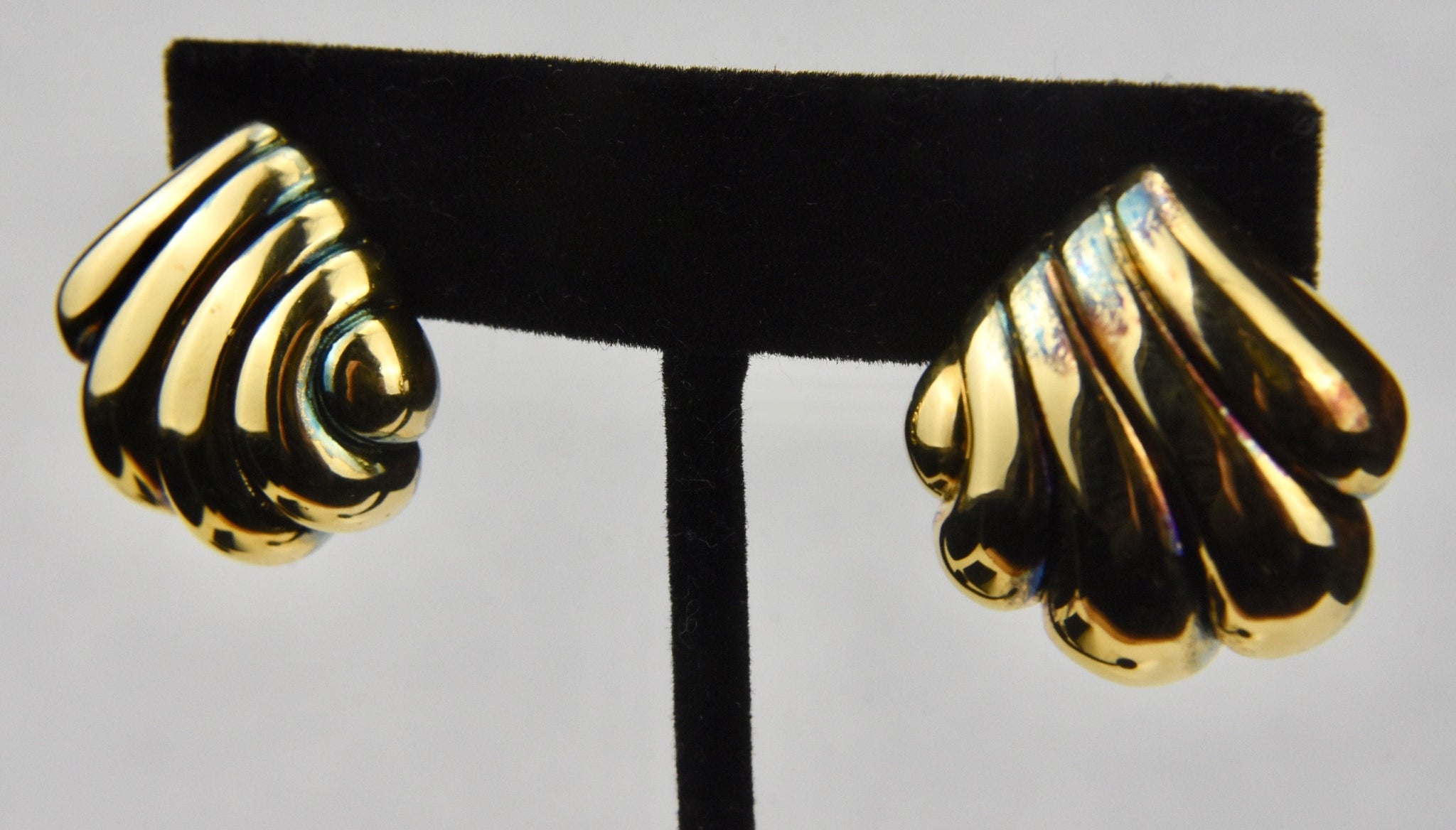 Gold Tone Sterling Silver Shell Earrings