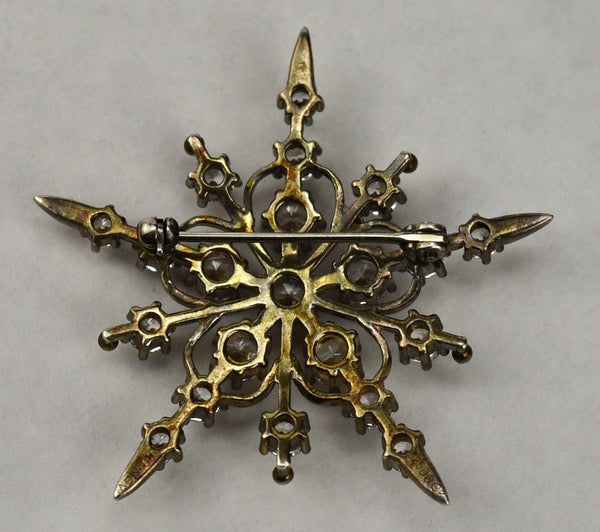 Sterling Silver Cubic Zirconia Snowflake Brooch
