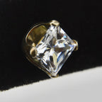 Pair of Sterling Silver Square Cut Cubic Zirconia Stud Earrings