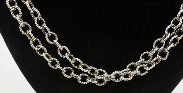 Carolyn Pollack - FIVE FOOT LONG Sterling Silver Rope Link Chain Necklace