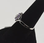 Sterling Silver Cubic Zirconia Flower Ring - Size 7.25