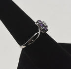 Sterling Silver Cubic Zirconia Flower Ring - Size 7.25