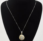 Stalactite? Slice Mounted on Sterling Pendant on Sterling Silver Chain Necklace - 24"