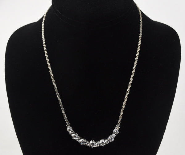 Sterling Silver Cubic Zirconia Italian Necklace - 18"