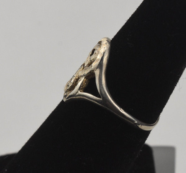 Figure Eight Silver Pierced Ring - Size 5.75