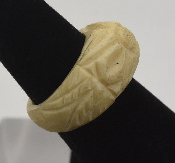 Carved Bone Ring - Size 4