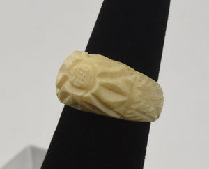 Carved Bone Ring - Size 4