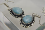 Beautiful Pair of Larimar Sterling Silver Earrings