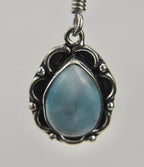 Beautiful Pair of Larimar Sterling Silver Earrings