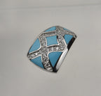 Sterling Silver Turquoise and Cubic Zirconia Hinged Pendant