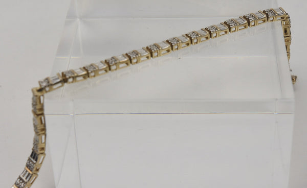 Unique Link Solid Sterling Silver Tennis Bracelet - 7.5"