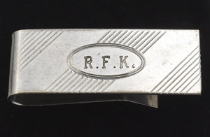 Vintage Sterling Silver Monogrammed RFK Money Clip