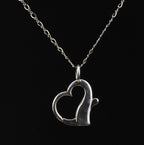 Sterling Silver Hinged Heart Pendant on Sterling Silver Chain Necklace - 21"
