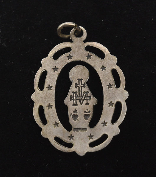 Sterling Silver St. Mary Plaque Pendant