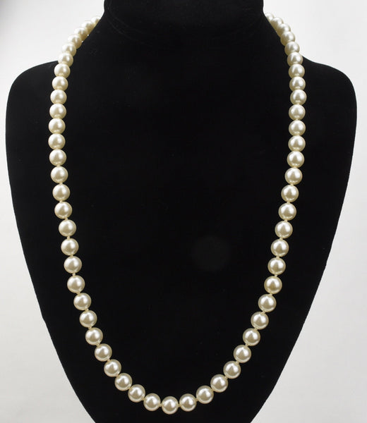 24" Single Strand Faux Pearl Necklace