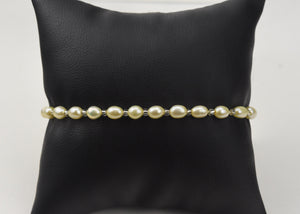Champagne Freshwater Seed Pearl Stretch Bracelet