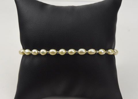 Champagne Freshwater Seed Pearl Stretch Bracelet