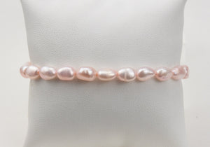 Pink Freshwater Pearl Stretch Bracelet - 7.5"