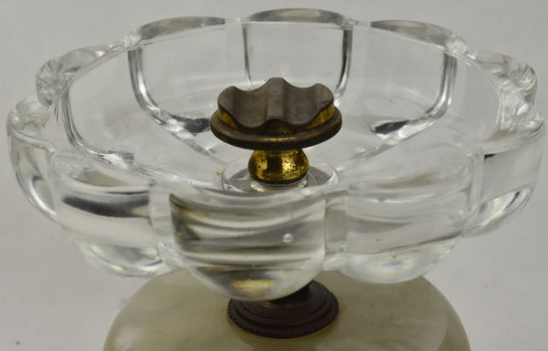 Vintage Brass, Glass and Agate Ashtray
