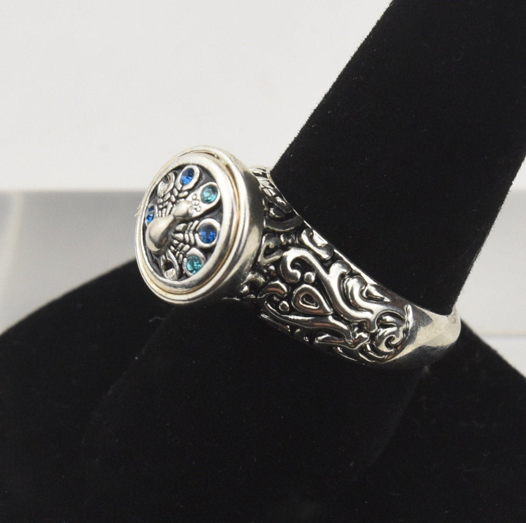 Peacock Spinner Ring - Size 9