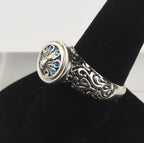 Peacock Spinner Ring - Size 9