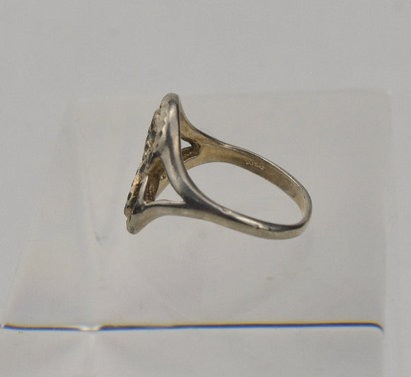 Figure Eight Silver Pierced Ring - Size 5.75