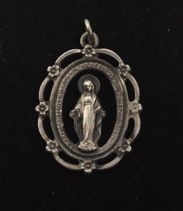 Sterling Silver St. Mary Plaque Pendant