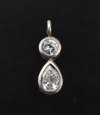 Sterling Silver Double Drop Crystal Pendant