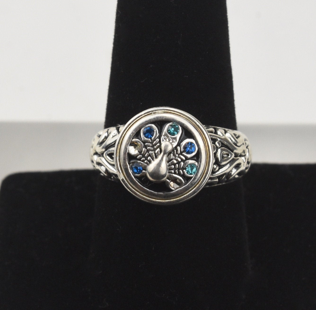 Peacock Spinner Ring - Size 9