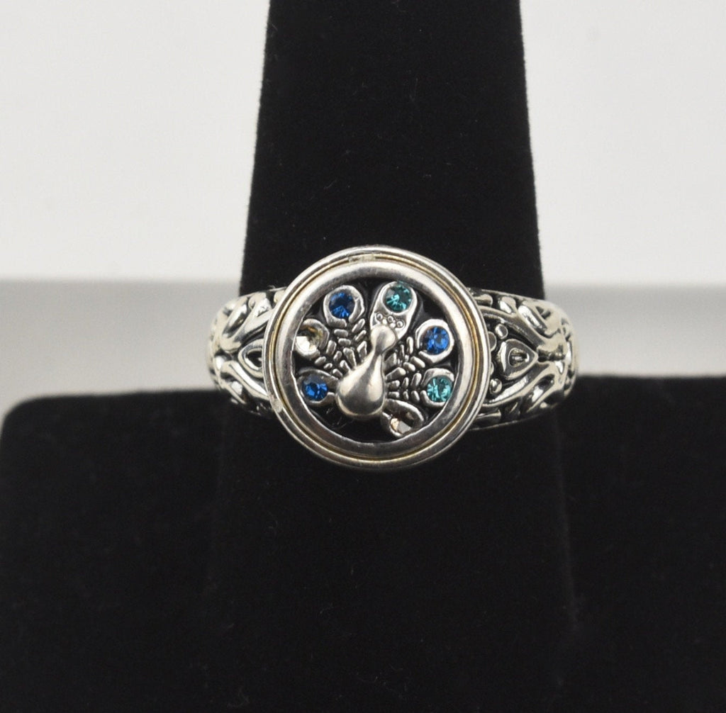 Peacock Spinner Ring - Size 9