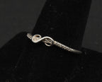 Vintage Sterling Silver Thin Rhinestone Knot Band - Size 10