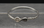 Vintage Sterling Silver Thin Rhinestone Knot Band - Size 10