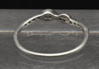 Vintage Sterling Silver Thin Rhinestone Knot Band - Size 10