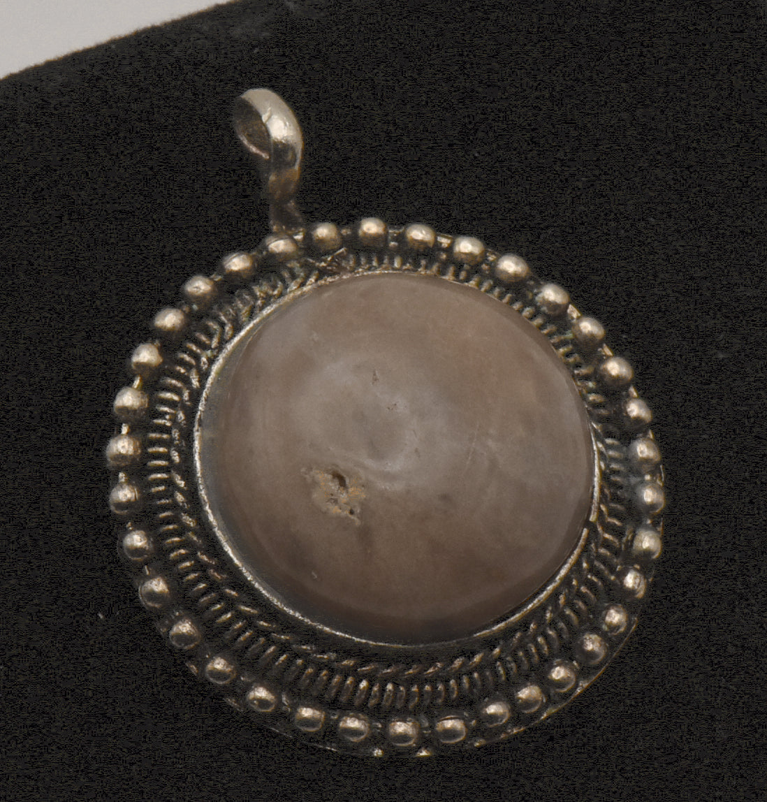 Vintage Carved Jasper Cabochon Pendant