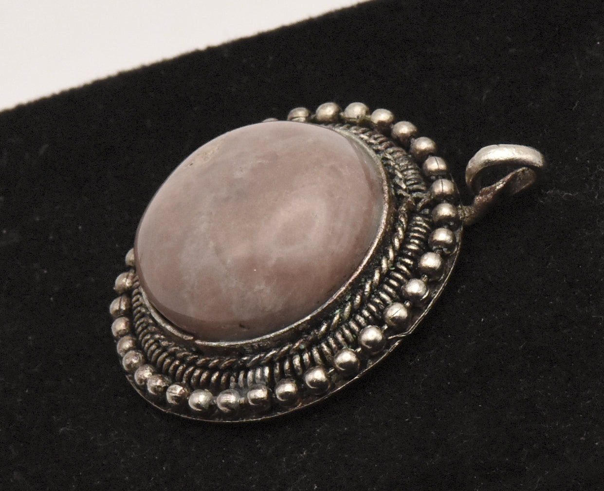 Vintage Carved Jasper Cabochon Pendant