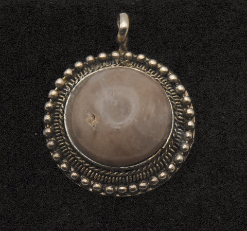 Vintage Carved Jasper Cabochon Pendant