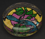 Vintage Blue Jay Stained Glass Style Paperweight