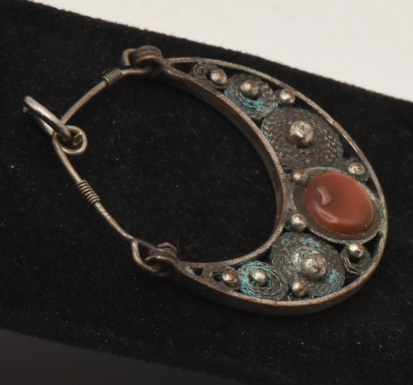 Vintage Handmade Filigree Carnelian Pendant