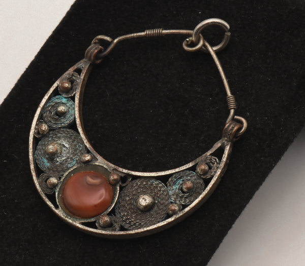 Vintage Handmade Filigree Carnelian Pendant