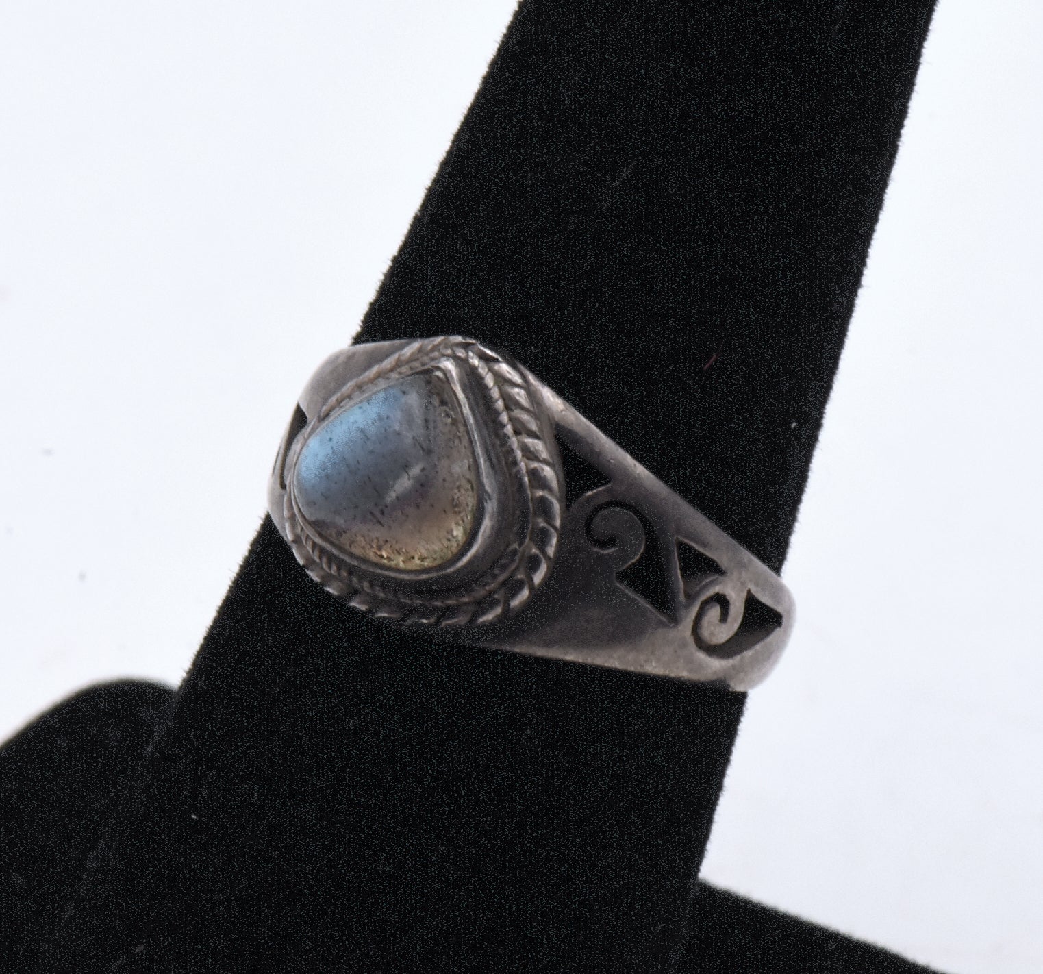 Vintage Handmade Labradorite Sterling Silver Ring - Size 7.25