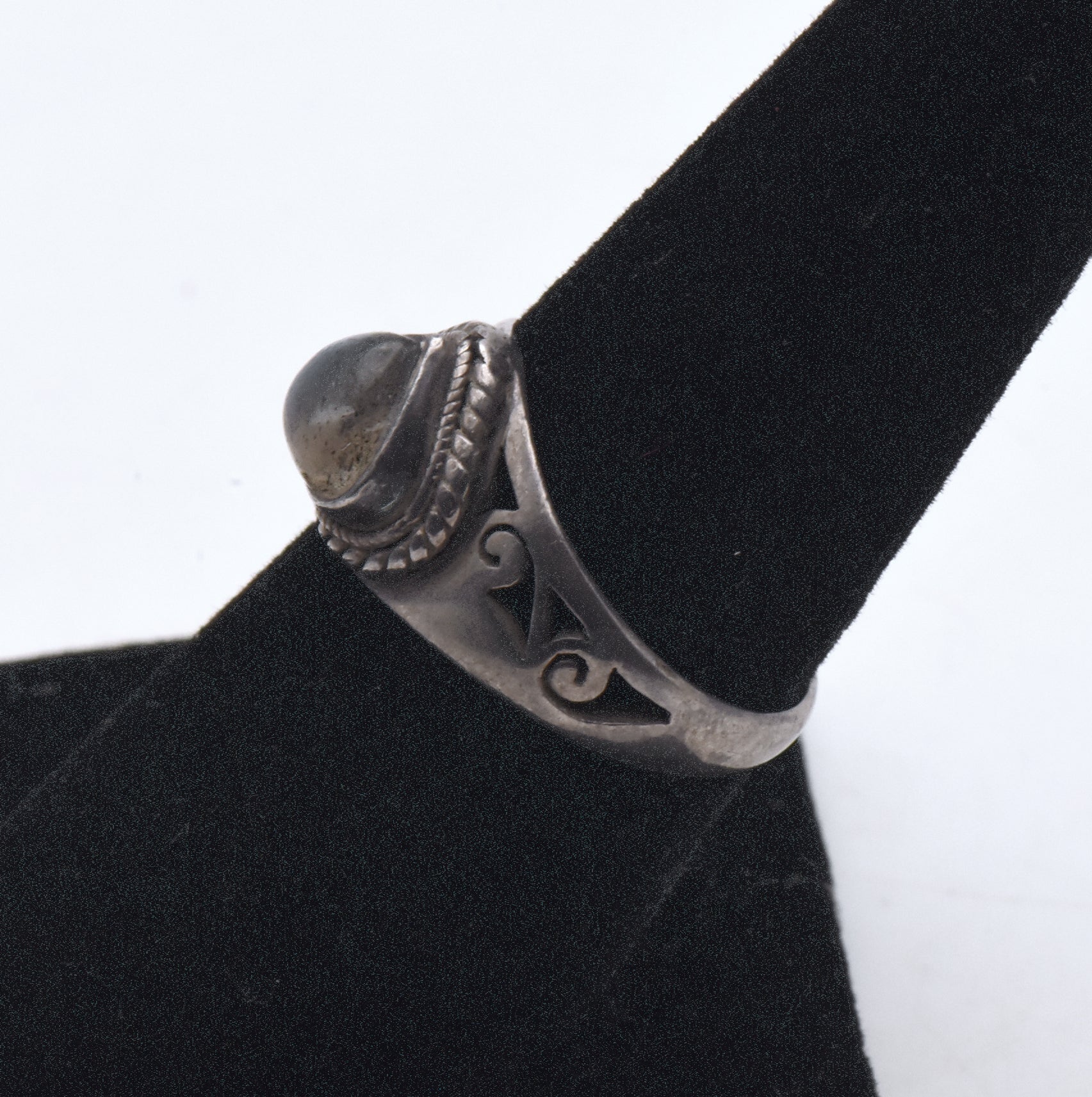Vintage Handmade Labradorite Sterling Silver Ring - Size 7.25